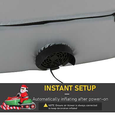 LOVMOR HOMCOM 7ft Christmas Inflatable Santa Snowmobile Outdoor LED Decor