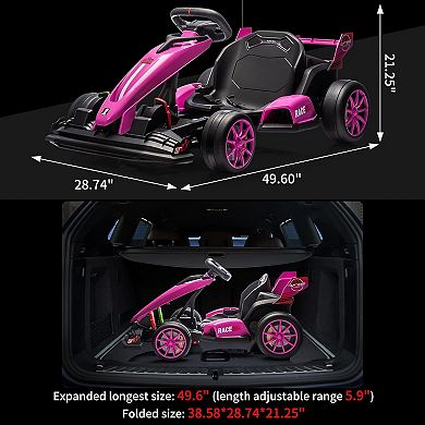 24V Electric Drift Kart for Kids, Ride Car