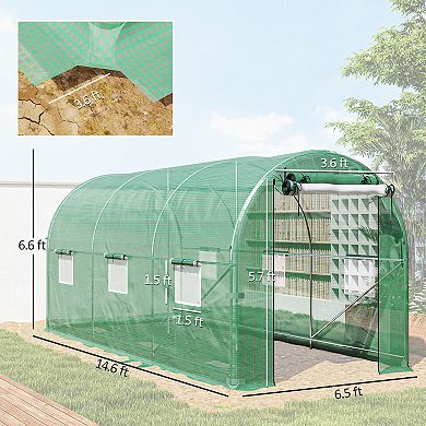 Outsunny Hoop House house with Support Rods, Walk-in house,