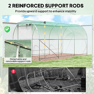 Outsunny Hoop House house with Support Rods, Walk-in house,