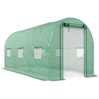 Outsunny Hoop House Greenhouse with Support Rods, Walk-in Greenhouse