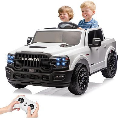 24V Kids Ride-On Truck with Parent Remote Control, 2-Seater, 3 Speeds, Spring Suspension&LED Lights