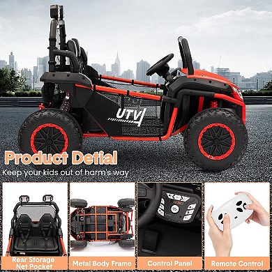 24V Kids Electric 2-Seater UTV Off-Road Car with Dual 200W Motor,Parental Remote Control for Ages 3+
