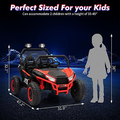 24V Kids Electric 2-Seater UTV Off-Road Car with Dual 200W Motor,Parental Remote Control for Ages 3+