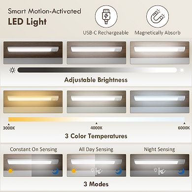 HOMCOM Kitchen Pantry Cabinet with Sensing LED Light Storage Cabinet