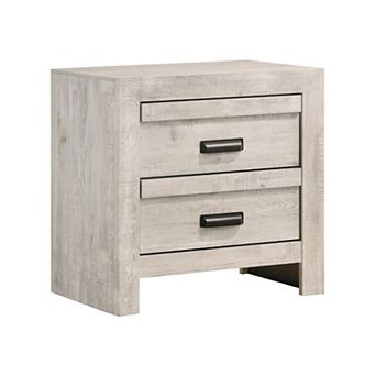 Velz Nightstand, 2 Drawers, Metal Finger Pull Handles