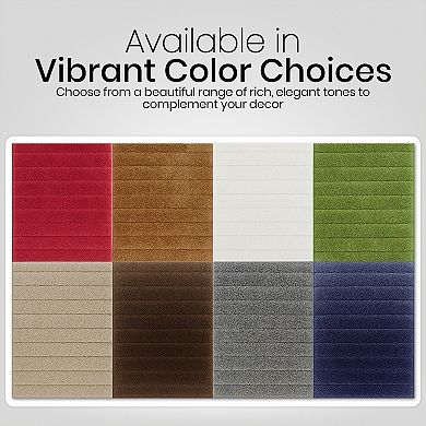 FonteLusso 3-Piece Bath Rug Set Soft Polyester Includes Bath Rug, Contour Rug & Lid Cover