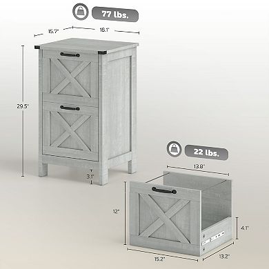 HOMCOM Vertical File Cabinet with 2 Drawers for A4 Letter Size