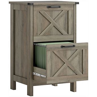 HOMCOM Vertical File Cabinet with 2 Drawers for A4 Letter Size
