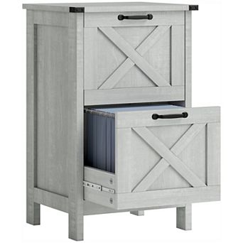 HOMCOM Vertical File Cabinet with 2 Drawers for A4 Letter Size
