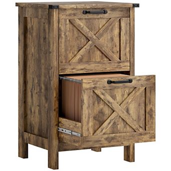 HOMCOM Vertical File Cabinet with 2 Drawers for A4 Letter Size