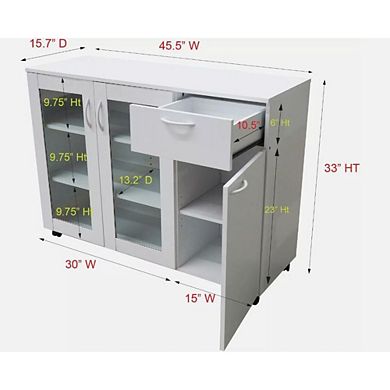 Kings Brand Furniture Buffet Server Sideboard Kitchen Storage Cabinet Adjustable Shelves & Drawer