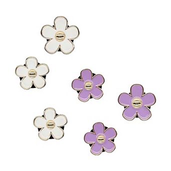 6 pc Pink Flower Car Air Vent Clip Set with Gold Accent Petals
