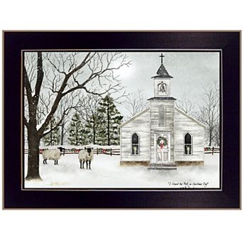 LOVMOR I Heard the Bells on Christmas Billy Ready to Hang Framed Print Black Frame