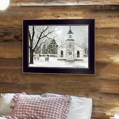 LOVMOR I Heard the Bells on Christmas Billy Ready to Hang Framed Print Black Frame