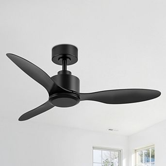 42" Modern Fan, No Light, 3 Blades, 6-Speed, Remote, Reversible DC Motor, Downrod