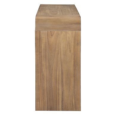 Whisen Rustic Console Table with Fluted Drawer Front, Entryway Table with Curved Corners& Thick Legs