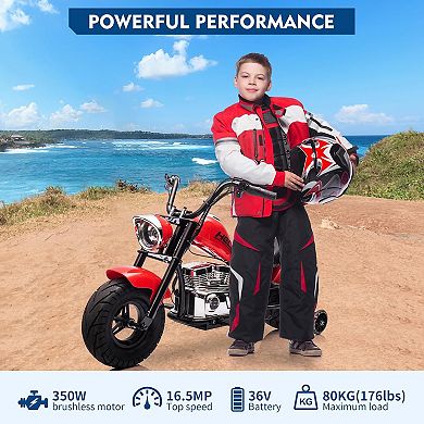 36V Kids Electric Motorcycle, 350W Off-Road Dirt Bike