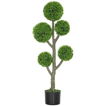 HOMCOM Decorative Artificial Plant Cypress Tree in Pot, 43.3 Inch