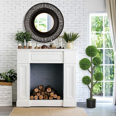 HOMCOM Decorative Artificial Plant Cypress Tree in Pot, 43.3 Inch