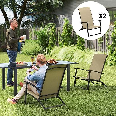 Outsunny Folding Patio Chairs Set of 2, Portable Camping Chairs