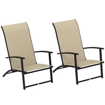 Outsunny Folding Patio Chairs Set of 2, Portable Camping Chairs
