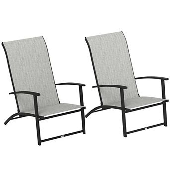 Outsunny Folding Patio Chairs Set of 2, Portable Camping Chairs