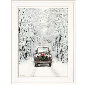 LOVMOR Antique Christmas Lori Deiter Ready to Hang Framed Print White Frame