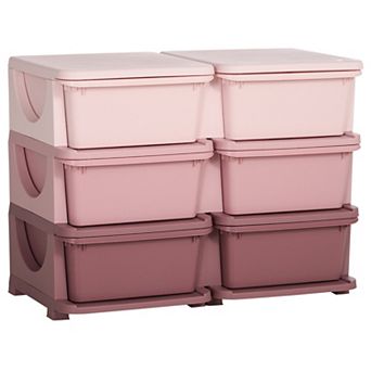 Qaba 29.5inch 3 tier Kids Storage Unit Dresser Tower