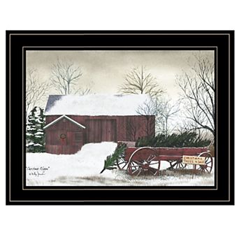 LOVMOR Christmas Wagon Billy Jacobs Ready to Hang Framed Print Black Frame