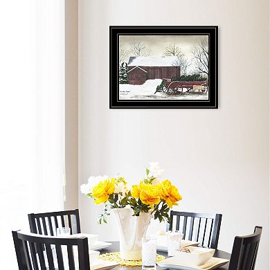 LOVMOR Christmas Wagon Billy Jacobs Ready to Hang Framed Print Black Frame