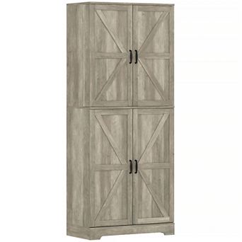 HOMCOM 72inch Farmhouse Kitchen Pantry Cabinet, Tall Storage Cabinet