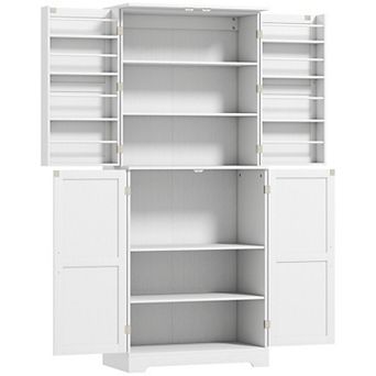 HOMCOM 72inch Farmhouse Kitchen Pantry Cabinet, Tall Storage Cabinet