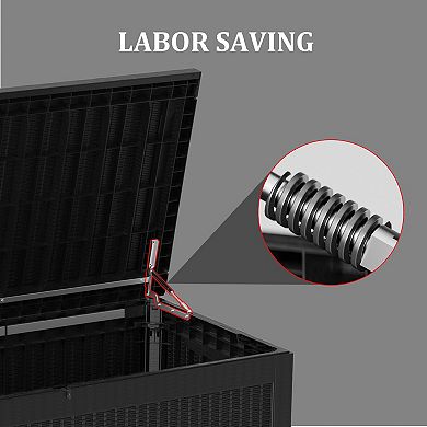 120 Gal. Outdoor Resin Waterproof Deck Box with Lockable Lid