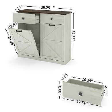 Farmhouse Double Tilt Out Trash Cabinet for 20 Gallon Trash Cans