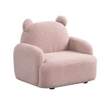Raye Bear Shaped Kids Armchair with Legs, Teddy Velvet