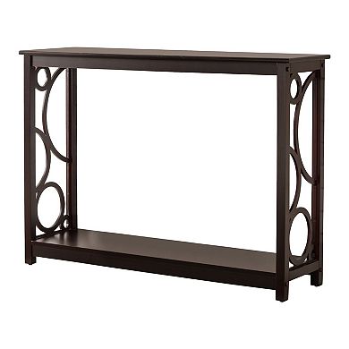 Kings Brand Furniture Stodart Wood Entryway Sofa Console Table with Storage Shelf