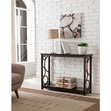 Kings Brand Furniture Stodart Wood Entryway Sofa Console Table with Storage Shelf
