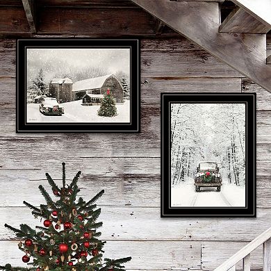 LOVMOR Antique Christmas 2 Piece Vignette Lori Deiter Black Frame