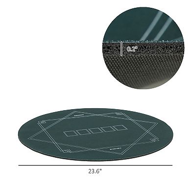 Soozier 24 inch Round Poker Mat, Texas Holdftem Poker Table Top