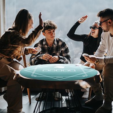 Soozier 24 inch Round Poker Mat, Texas Holdftem Poker Table Top