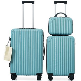 Whisen 3 pc Luggage Sets, Hardshell ABS Suitcase with Spinner Wheels, TSA Lock and Side Hooks