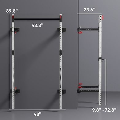 Soozier Folding Squat Rack with Pull Up Bar, 1000 Pounds Capacity