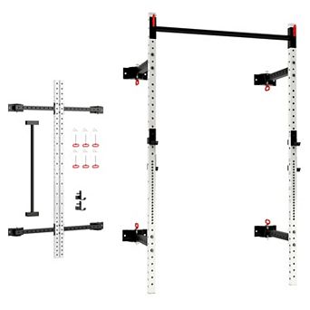 Soozier Folding Squat Rack with Pull Up Bar, 1000 Pounds Capacity