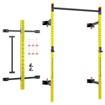 Soozier Folding Squat Rack with Pull Up Bar, 1000 Pounds Capacity