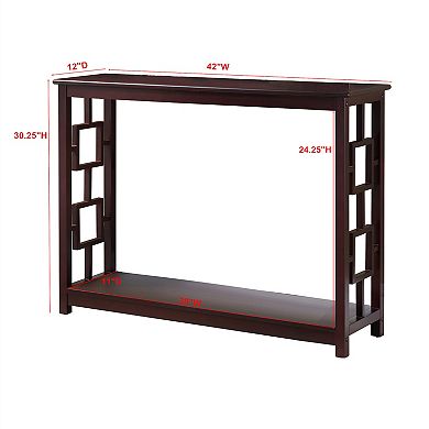 Kings Brand Furniture Pellegrino Dark Cherry Wood Console Table