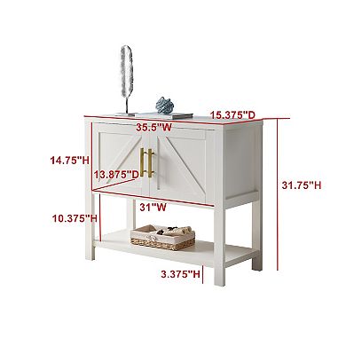 Kings Brand Furniture Teresa 2-Door Modern Console Table, Buffet Storage Cabinet