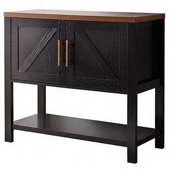 Kings Brand Furniture Teresa 2-Door Modern Console Table, Buffet Storage Cabinet
