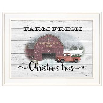 LOVMOR Farm Fresh Christmas Trees Billy Jacobs Ready to Hang Framed Print White Frame