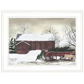 LOVMOR Christmas Wagon Billy Jacobs Ready to Hang Framed Print White Frame